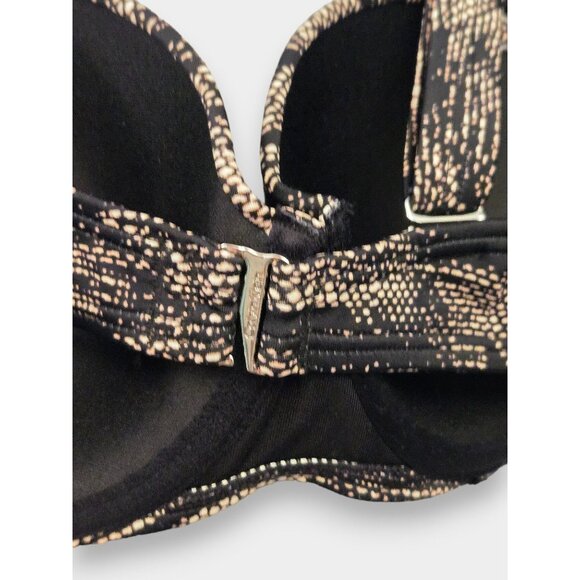 Calvin Klein Lace Printed Look Padded Underwire Balconette Bikini Top Gray M NWT - Picture 8 of 12